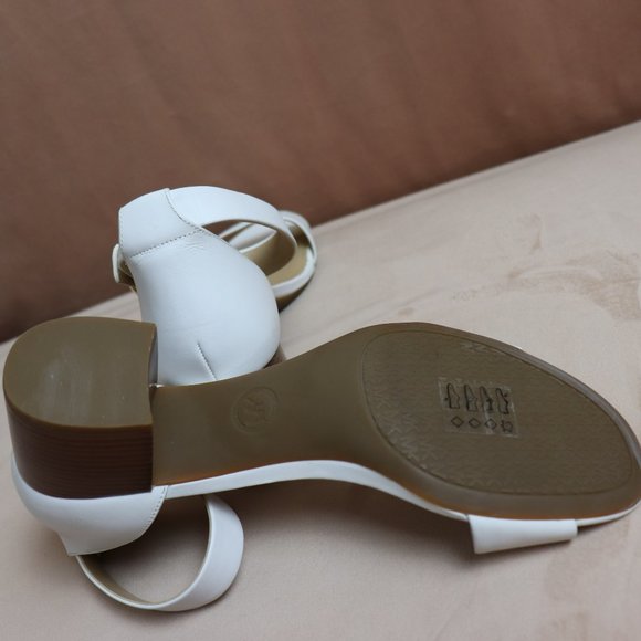 MICHAEL KORS Lena Leather Sandals Block Heel size 9 White - Picture 8 of 11